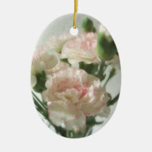 Almost White Carnations 6 Ornament
