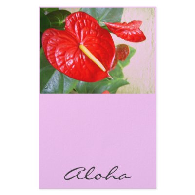 Aloha Anthurium Stationery by Reflekshins