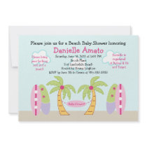 Aloha Beach Party Baby Shower Invitation