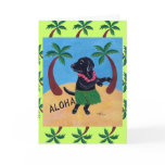 Aloha Black Labrador Card
