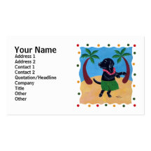 Aloha Black Labrador dots Business Card Templates