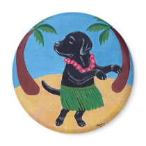 Aloha Black Labrador Magnets
