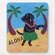 Aloha Black Labrador Mousepad