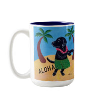 Aloha Black Labrador Coffee Mug
