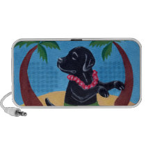 Aloha Black Labrador Painting Travelling Speaker