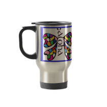 Aloha butterfly travel mug