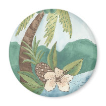 Aloha Coconut, Pineapple, Hibiscus Design magnets by cherishe Aloha Coconut, Pineapple, Hibiscus Design magnets