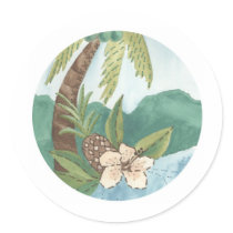 Aloha Coconut, Pineapple, Hibiscus Design stickers
