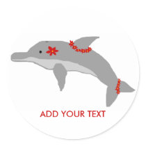 Aloha Dolphin, ADD YOUR TEXT stickers