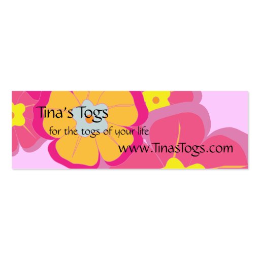 Aloha Floral Theme Care Instructions Business Cards (front side)