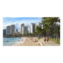 Aloha! from Waikiki Beach Personalized Photo Card