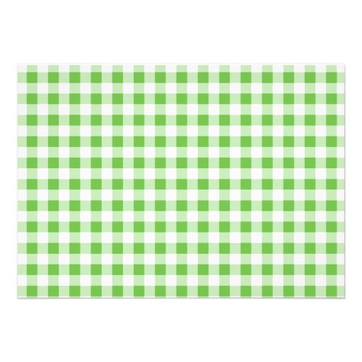 Aloha; Green Checkered; Gingham Custom Announcement