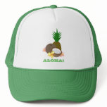 Aloha Hat - Tropical Hibiscus Coconut Pineapple