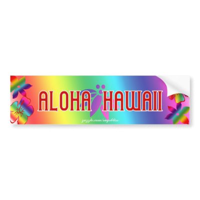 Aloha Hawaii Bumper Sticker by SugrBliss