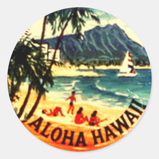 Aloha Hawaii Classic Round Sticker Zazzle