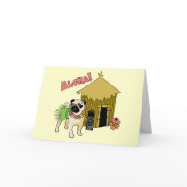 Aloha! Hawaiian Pug Greeting Cards