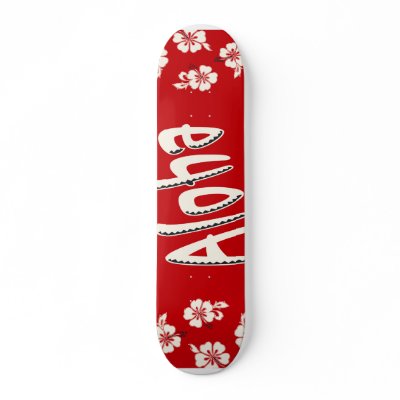 Aloha Hawaiian Red Skateboards by BeeBoys