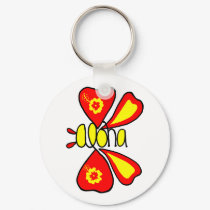 Aloha hibiscus butterfly key chain keychains