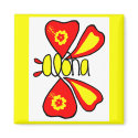 Aloha hibiscus butterfly note card magnets