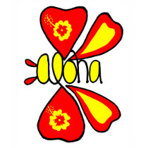 Aloha hibiscus butterfly shirt