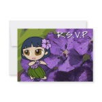 Aloha Honeys Hula Girl RSVP Card invitation