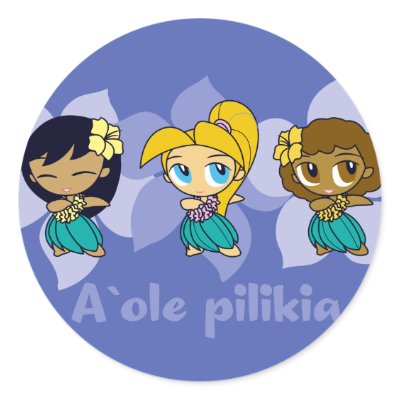 "Aloha Honeys " hula girls stickers in peri by DriveIndustries