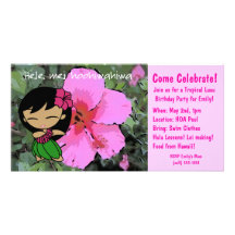 Aloha Honeys Luau Invite Picture Card