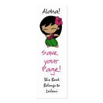Aloha Honeys Skinny Bookmark Business Card