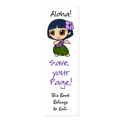 Aloha Honeys Skinny Bookmark Cards Business Cards