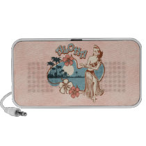 Aloha Hula Girl Doodle Iphone Speaker
