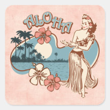 Aloha Hula Girl Sticker
