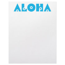 Aloha in Blue Flowers Letterhead