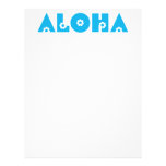 Aloha in Blue Flowers Letterhead