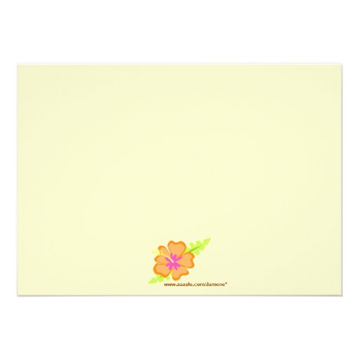 Aloha luau hibiscus cute birthday party invitation