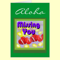 Aloha (missing you) Card cards