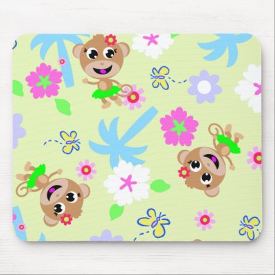 aloha monkey print mouse mat by margaret40