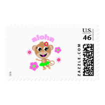 aloha monkey screen. postage stamps