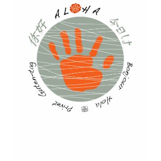Aloha multi-language 'hello' hand print Shirt shirt