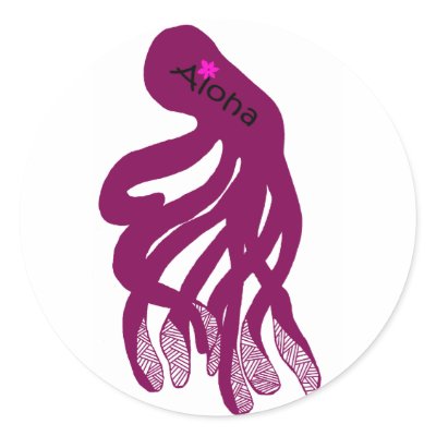 Aloha Octopus stickers by marcya7