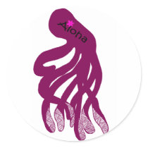 Aloha Octopus stickers by marcya7 Aloha Octopus stickers
