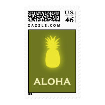 Aloha (pineapple - olive green) postage