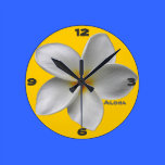 Aloha Plumeria Wall Clock wall clocks