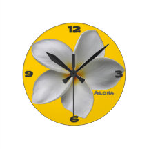 Aloha Plumeria Wall Clock