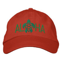 Aloha Seaturtle Embroidered Baseball Caps