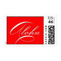 "Aloha" stamp (red) stamps
