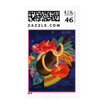 Aloha Stamp Ukulele Hibiscus Moonlight Star Travel