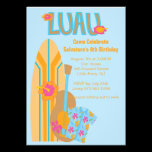 Aloha Surf Board Hawaiian Birthday Invitation invitations