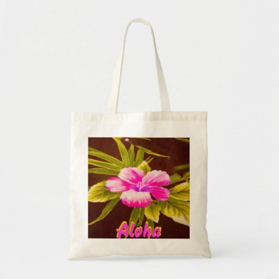 Design Tote  on Aloha Tropical Floral Design Tote Bags By Rebecca Reeder