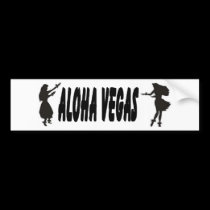 Aloha Vegas Hawaiian Girls Bumper Sticker bumper stickers