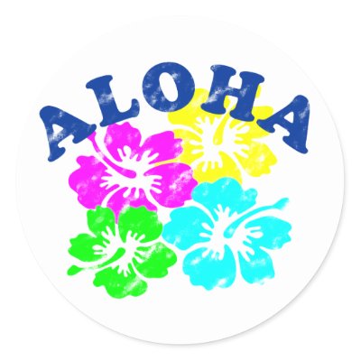 Aloha Vintage Round Stickers